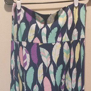 Feather Print Maxi Skirt